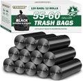 55-60 Gallon Black Trash Bags 120 Count - Extra Large Can Liners