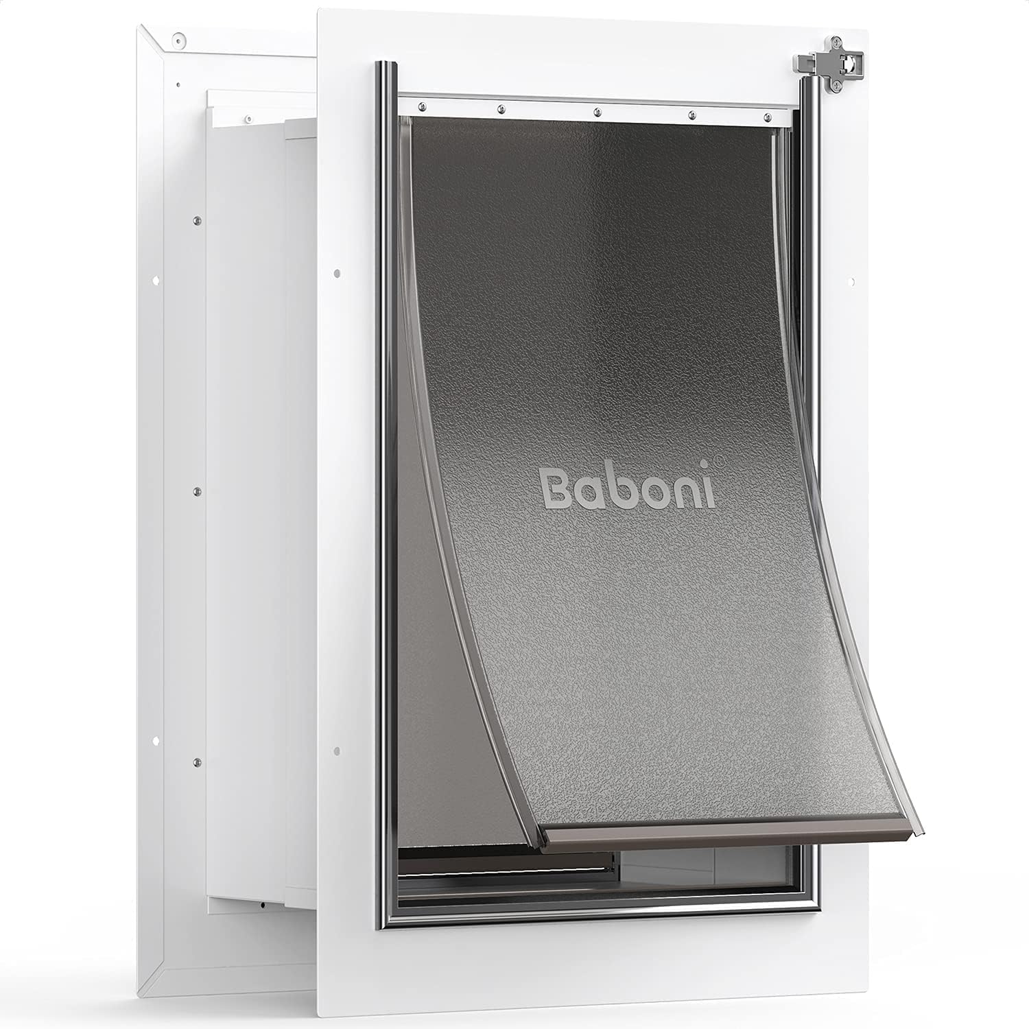 Baboni Pet Door for Wall with Steel Frame and Telescoping Tunnel