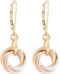 Dainty Tricolor Love Knot Dangle Earrings - Minimalist Everyday