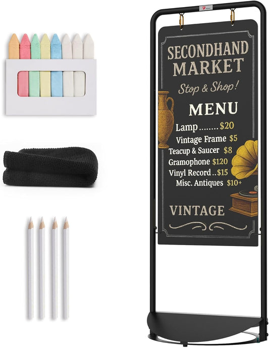 TOWON Double Sided Swinging Chalkboard Sign for Outdoor Use