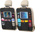 Car Backseat Organizer 2 Pack - Tablet Holder & 5 Pocket Seat