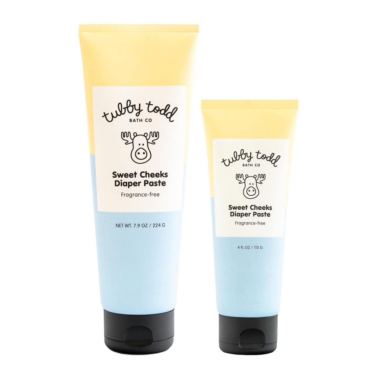 Sweet Cheeks Diaper Paste for Sensitive Skin - 2 Pack, 4oz & 7.9oz