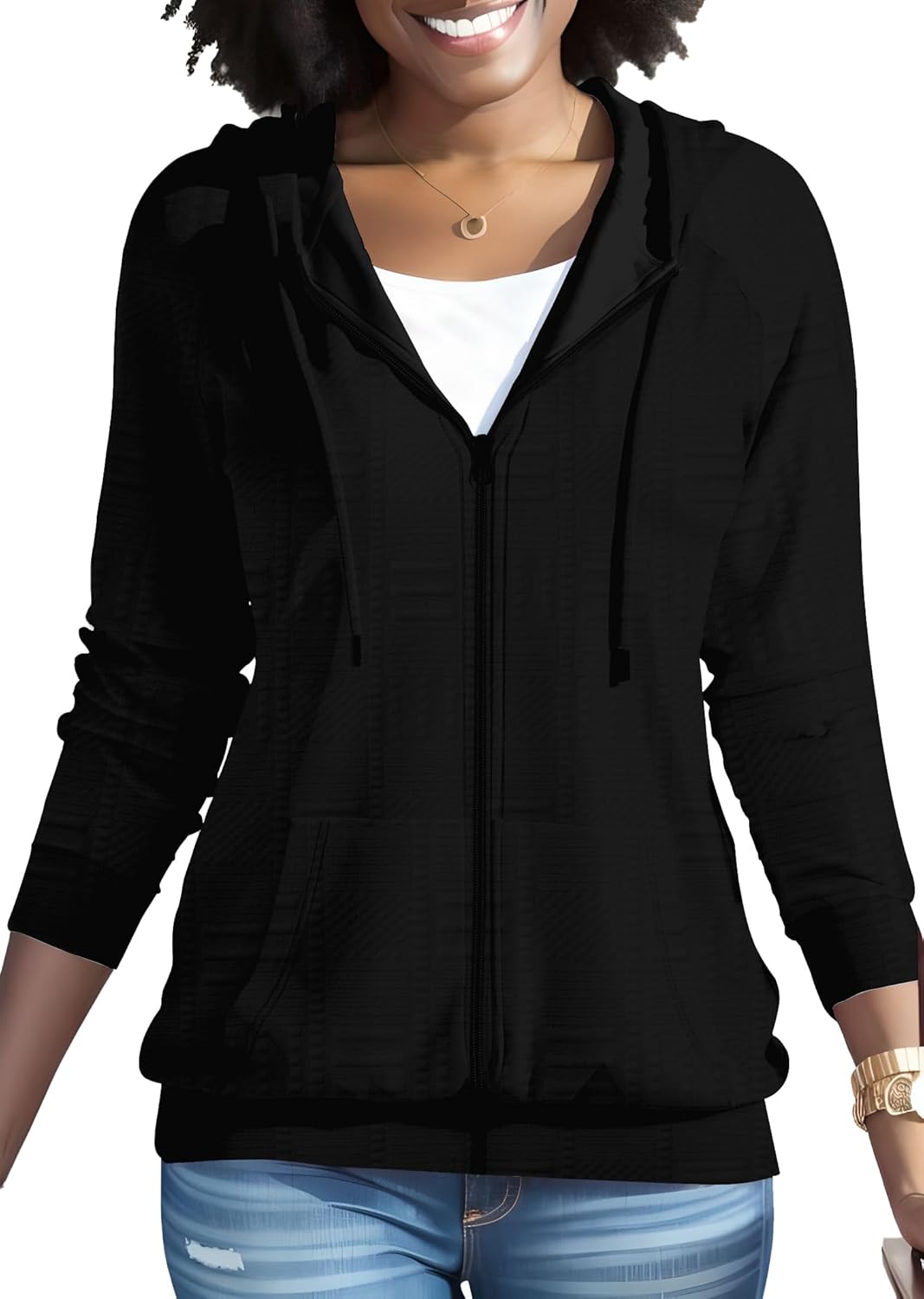 Nimsruc Women's Zip Up Hoodie | Cozy Long Sleeve Style