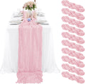 Light Pink Cheesecloth Table Runner 10FT 10 Pcs - Rustic Romantic