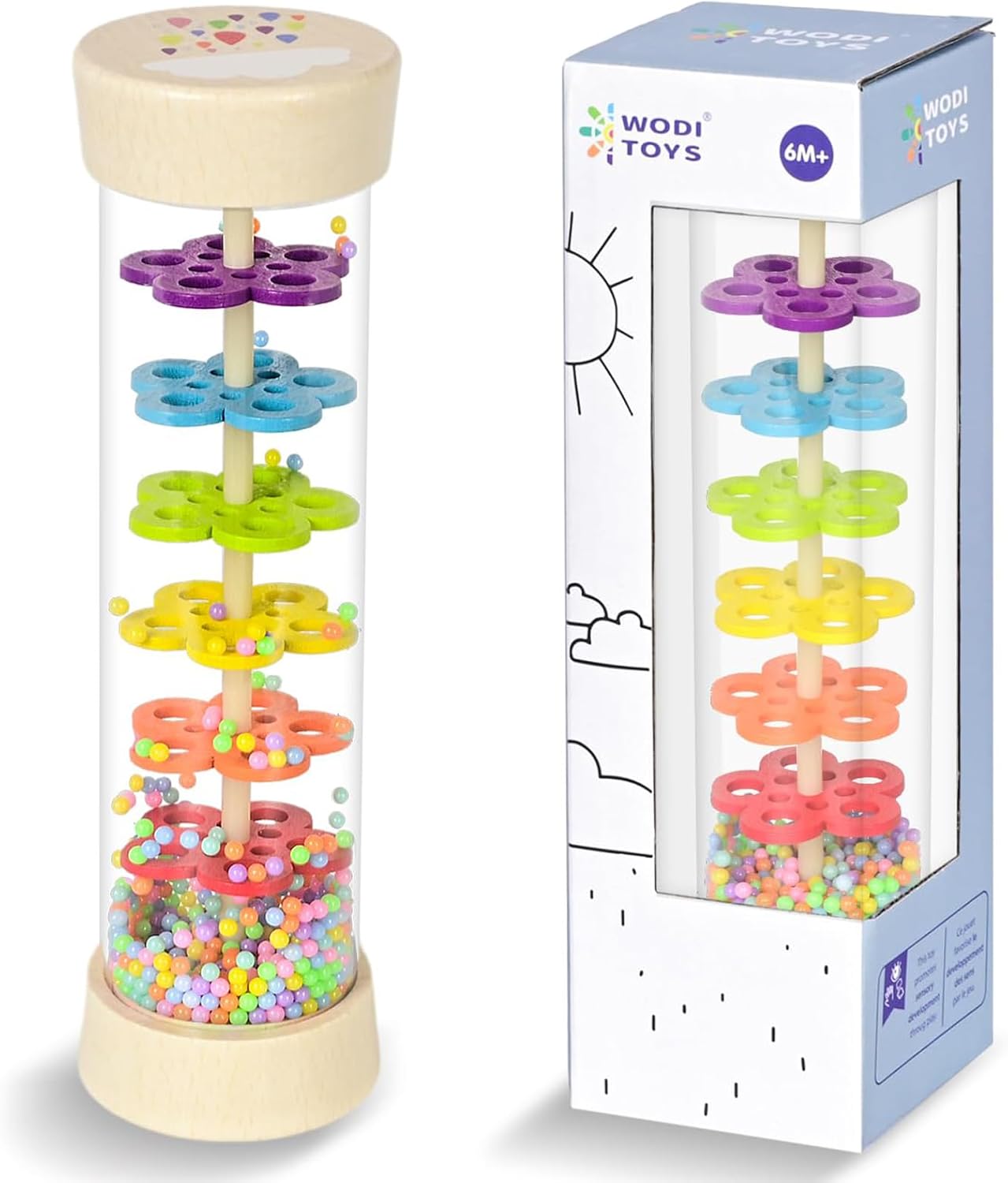Montessori Wooden Rain Stick for Baby Sensory Development