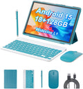 Android 15.0 10in Tablet with 18GB RAM & 128GB ROM - Blue 2-in-1