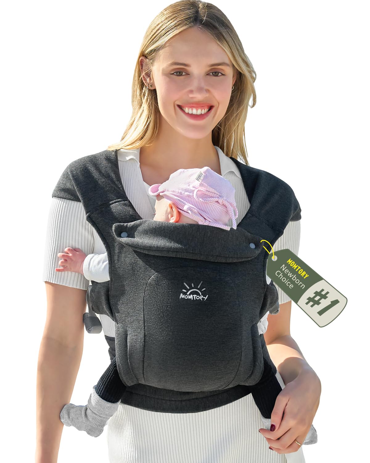 Ergonomic Baby Carrier with Cozy Fabric for Newborn to Toddler