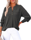 KIRUNDO Henley Tunic Top for Women - Lightweight Ribbed V Neck Women's