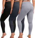 Creamlush Plus Size Leggings 3 Pack High Waisted - Soft Stretchy Yoga