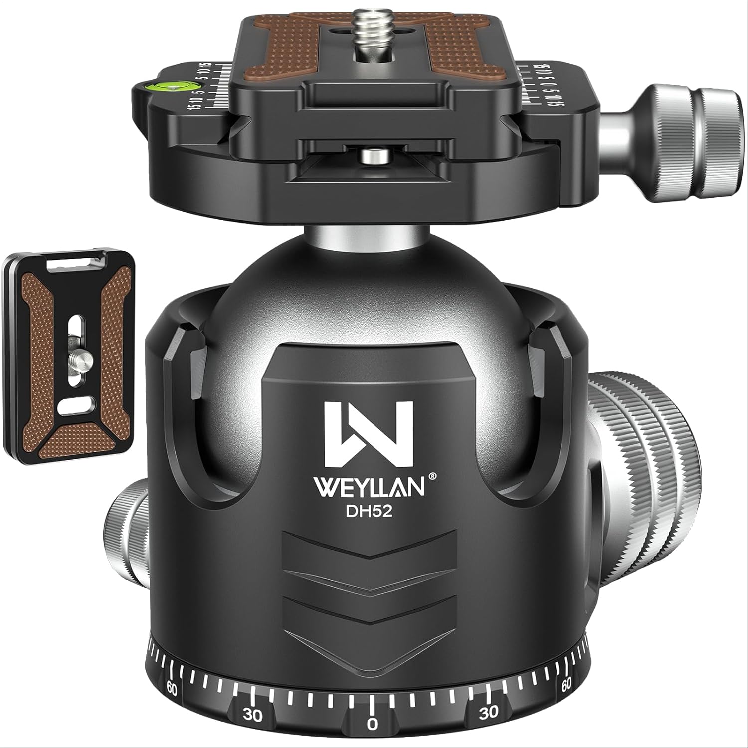 Low Profile Ball Head 52mm Tripod Head for DSLR Cameras