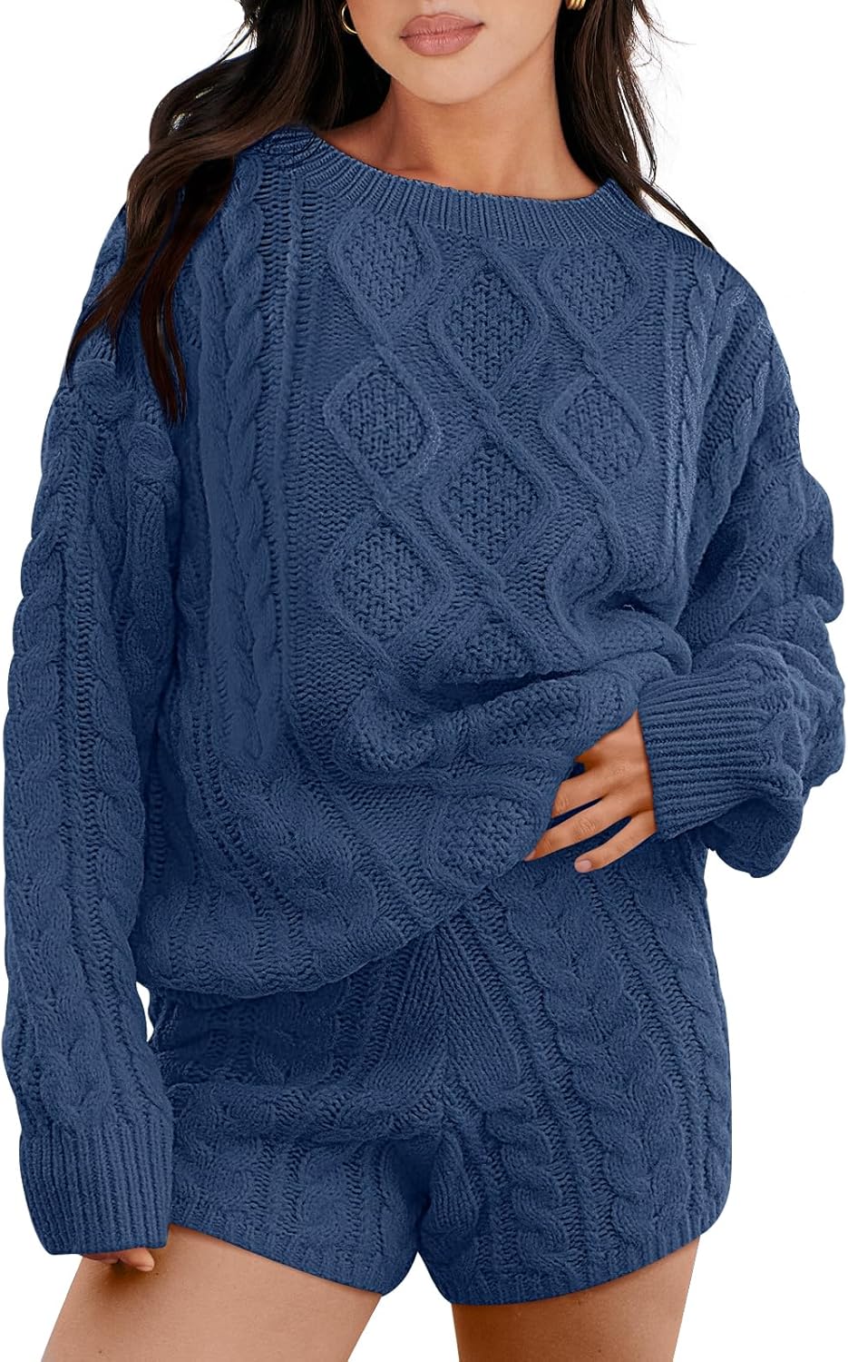 Oversized 2 Piece Sweater Lounge Set for Women by ANRABESS