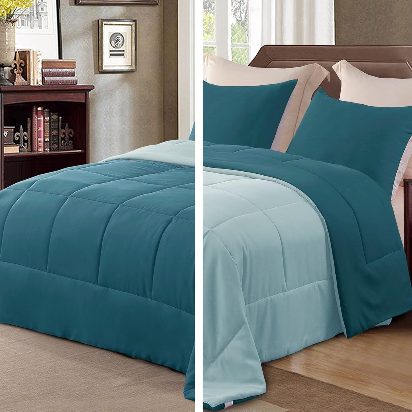 Lightweight Reversible Queen Size Comforter Set for All Seasons