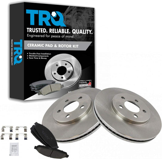 TRQ Front Brake Pad & Rotor Kit for Ford Crown Victoria & More