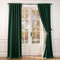 Lazzzy Velvet Green Curtains 108 in Blackout Thermal Drapes - Luxury