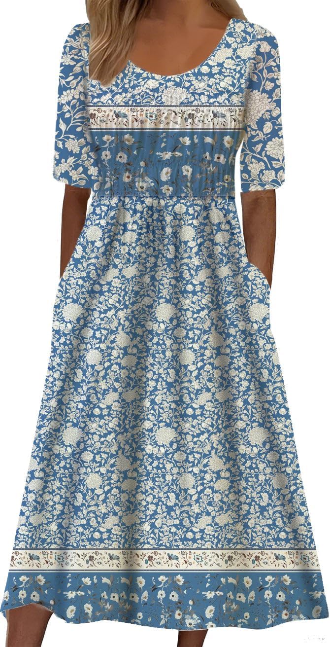 Womens Boho Dress Summer Casual Floral Maxi Dress for All Occasions