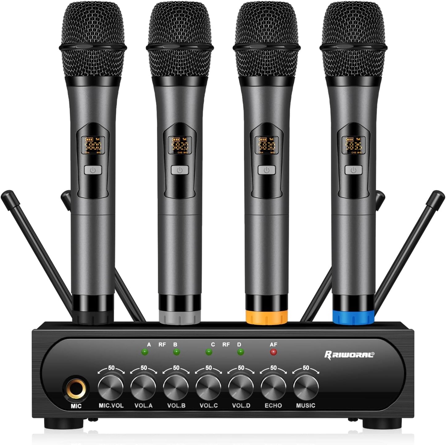 Riworal Wireless Microphone System for Karaoke and Parties