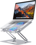 Adjustable Laptop Cooling Stand with 2 Quiet Fans & RGB Lighting
