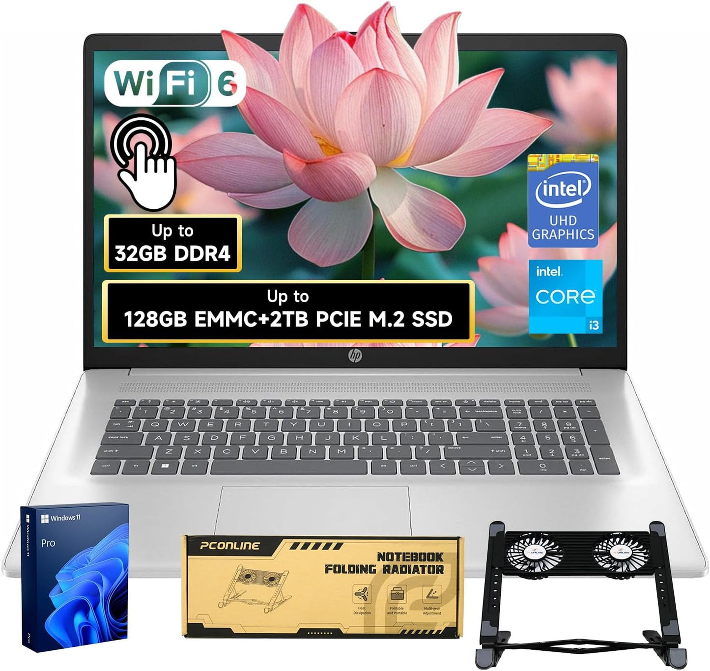 HP 17.3 Touchscreen Laptop with High Speed RAM and Storage