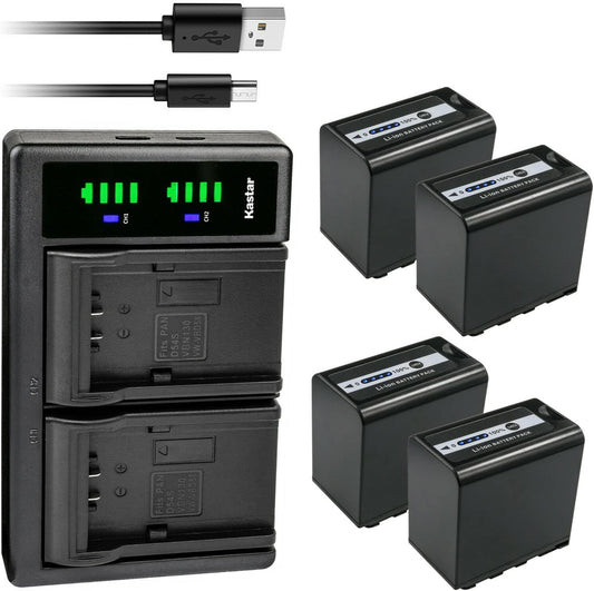 Kastar 4-Pack AG-VBR89G Battery & Charger for Panasonic
