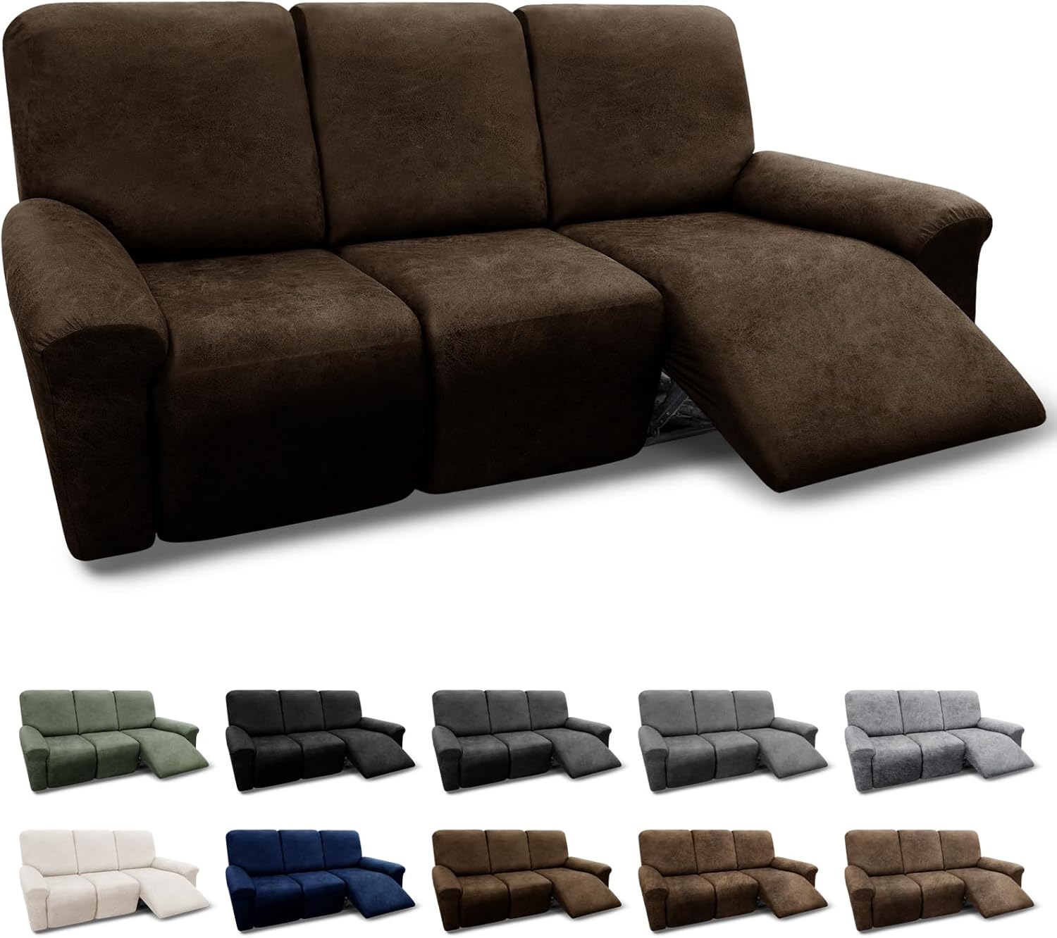 Couch Cover 8-Piece Washable Recliner Slipcovers for Comfort