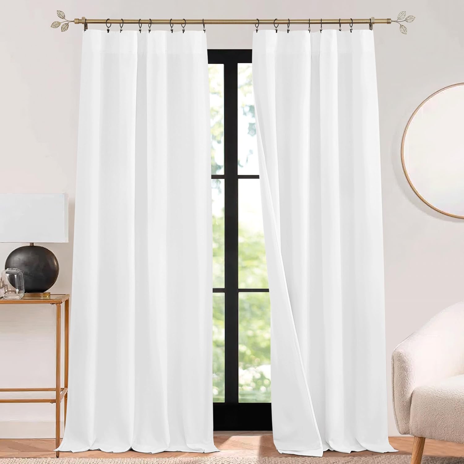 RYB HOME 3 in 1 Soundproof Blackout Insulation Curtains