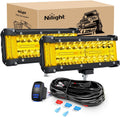 Nilight Side Shooter 7 in LED Light Bar - Wide Yellow Fog Beam