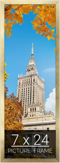 wallsthatspeak 7x24 Gold Picture Frame for Posters and Puzzles