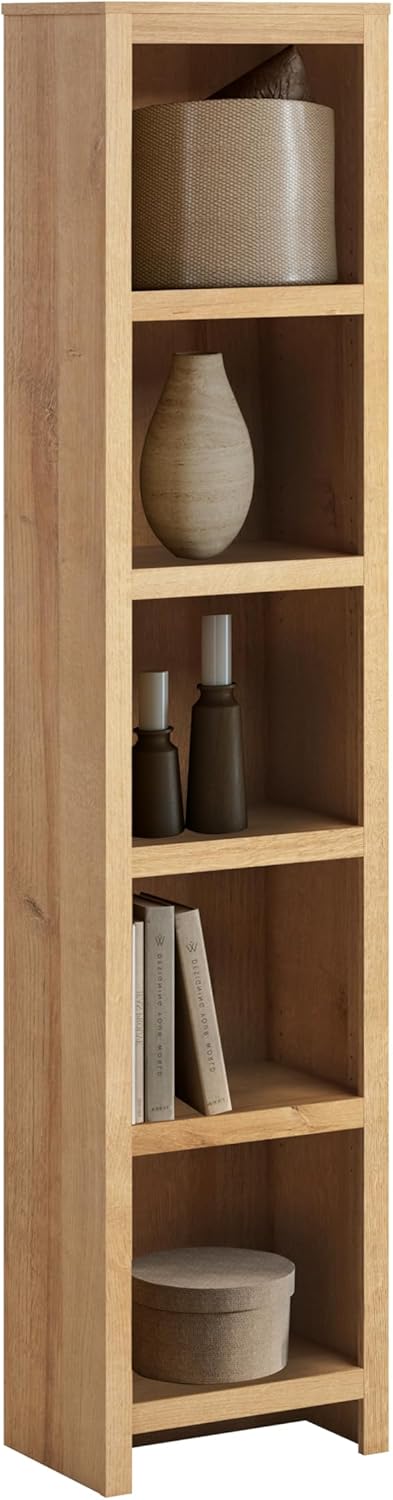 Prepac Moda 80 in Tall 5-Tier Narrow Bookcase for Stylish Storage