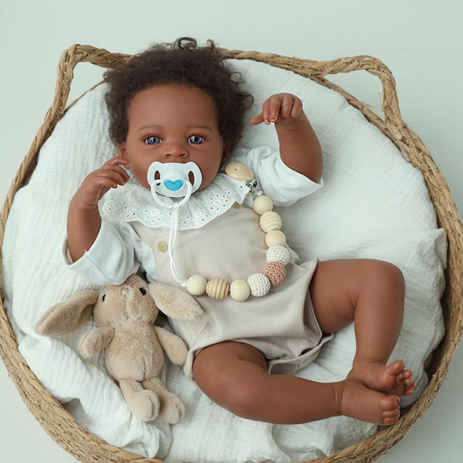 Lifelike Reborn Baby Dolls Black 20-Inch Realistic Doll Gift