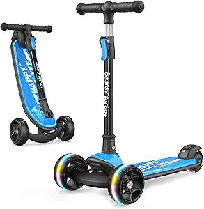besrey Kick Scooter for Kids Ages 3-8 with LED Light Wheels