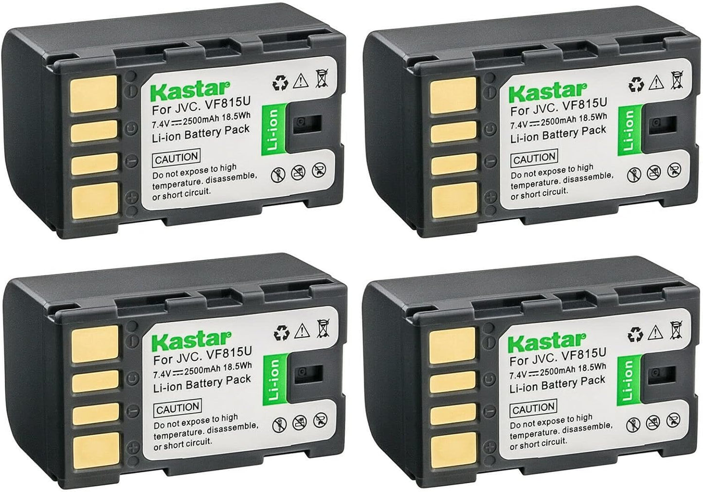 Kastar BN-VF815 Battery 4-Pack for JVC GZ-MG630 Series Cameras