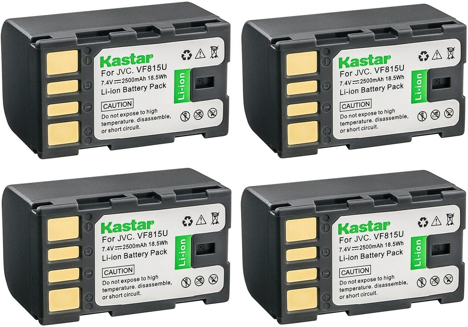 Kastar BN-VF815 Battery 4-Pack for JVC GZ-MG630 Series Cameras