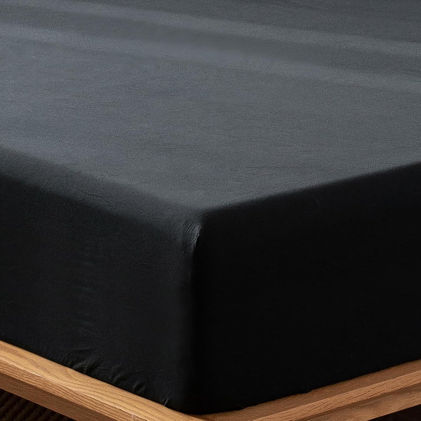 MooMee Fitted Bottom Sheet in Black for King Size Mattress