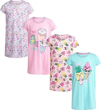 Rene Rofe Girls' Pajamas Short Sleeve Sleep Shirt Nightgown Set