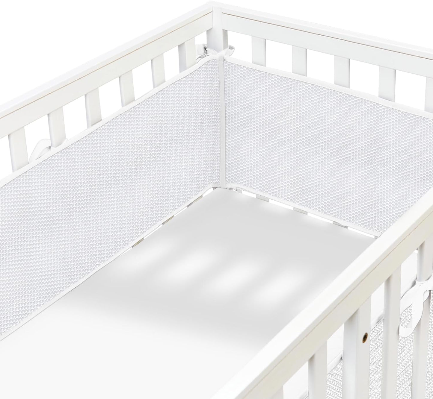 4 Sides Breathable Mesh Liner for Life Size Cribs - White Covers