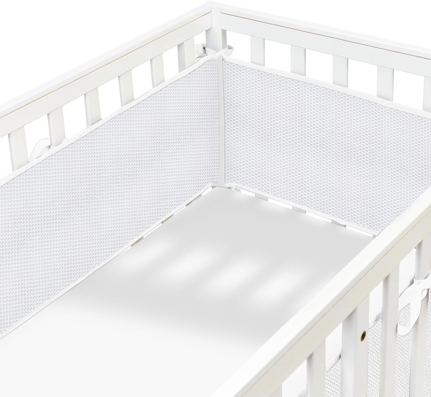 4 Sides Breathable Mesh Liner for Life Size Cribs - White Covers