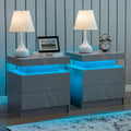 Nightstand Set of 2 Modern Night Stands with LED Lighting - Balanced