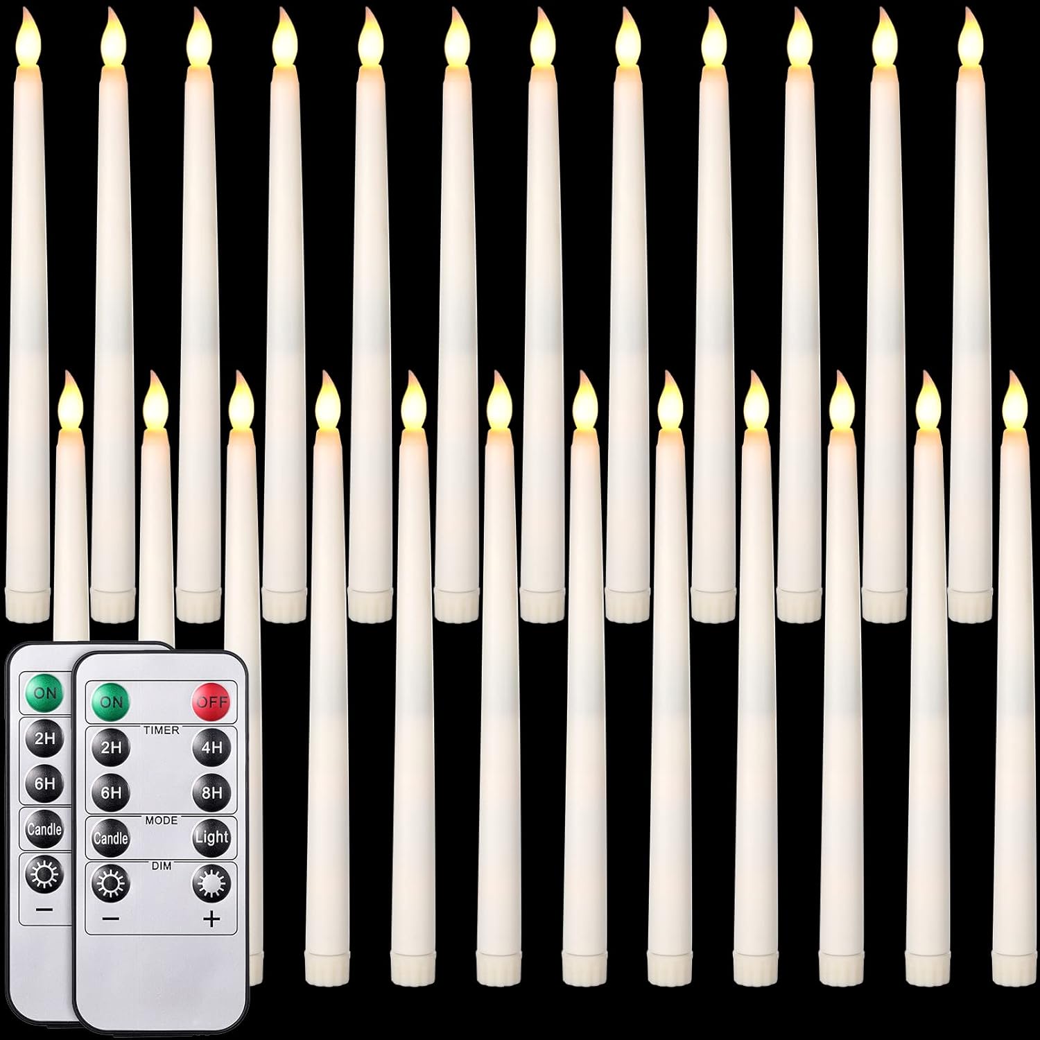 24 Pack Flameless Flicker Taper Candles for Home Decor
