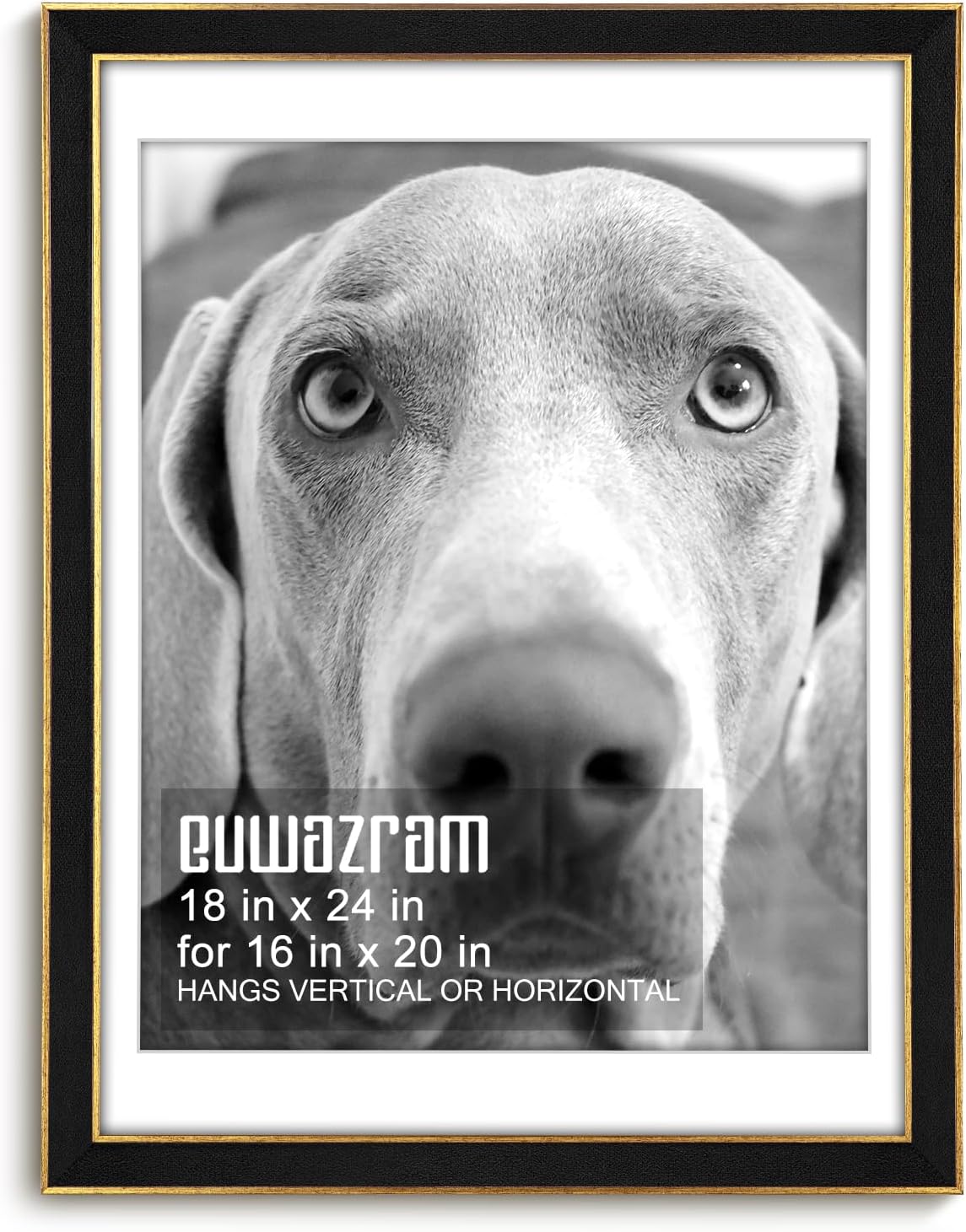 Elegant Black Suede 18x24 Frame for Artwork and Photos