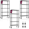 5-Tier Metal Wire Shelving Unit with Wheels for Heavy Duty Storage