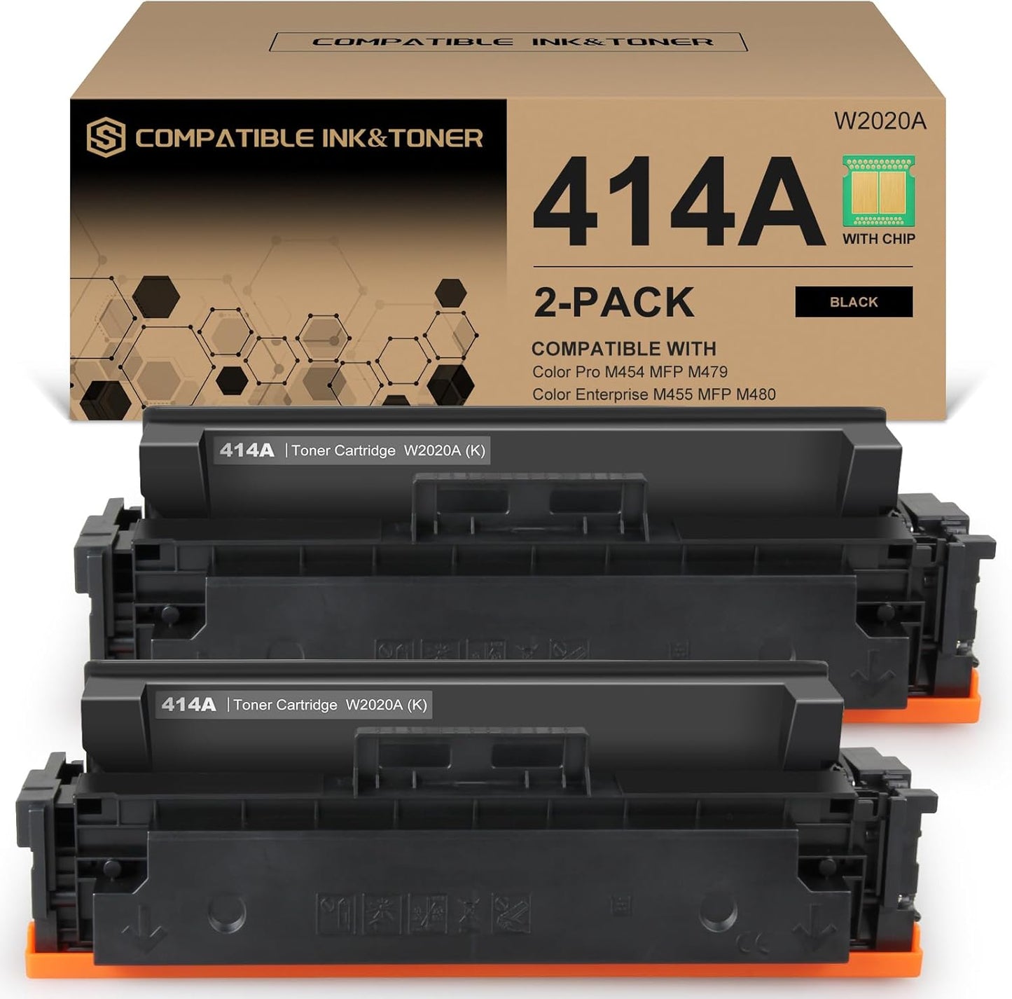414A Toner Cartridges Black with Chip for HP Printers