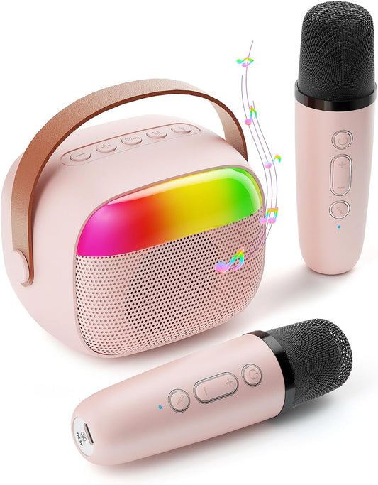 Portable Mini Karaoke Machine for Kids - 2 Microphones - Fun Toy Gift!