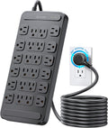 Surge Protector Power Strip 24 Outlets 360 Rotating Flat Plug