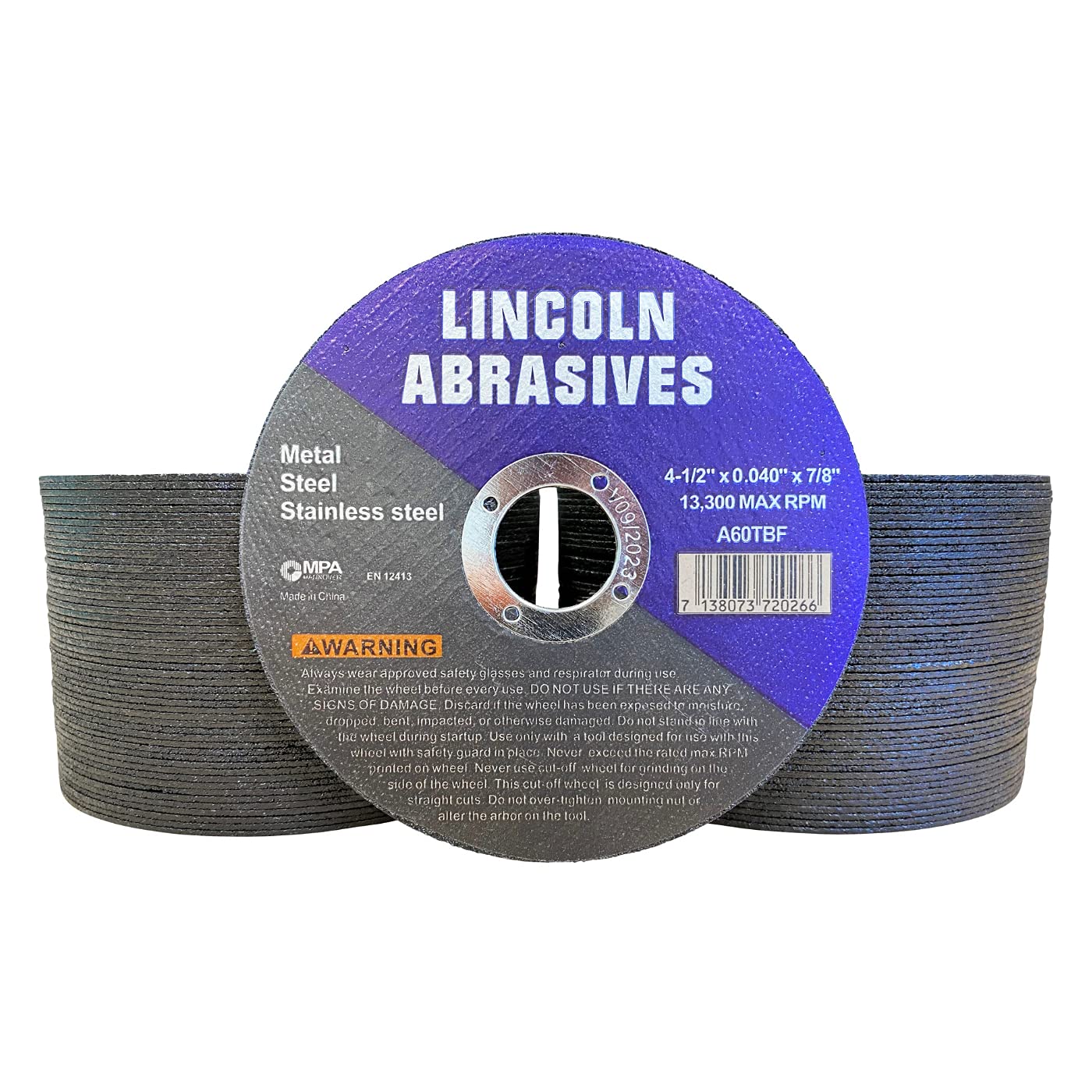 100 Pack 4.5 Cut-Off Wheels for Metal & Stainless Steel Use