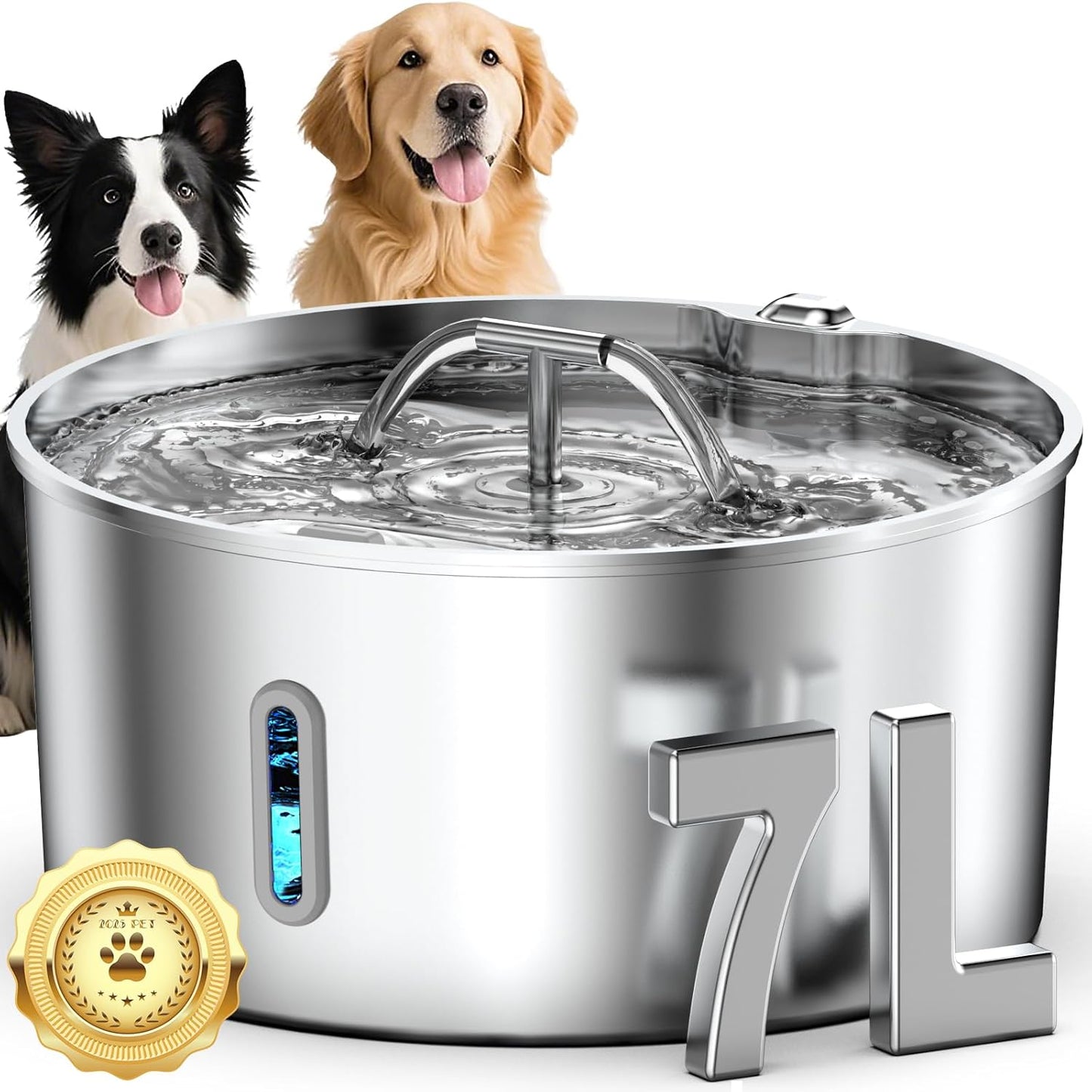 Dog Water Fountain Stainless Steel for Large Dogs and Cats