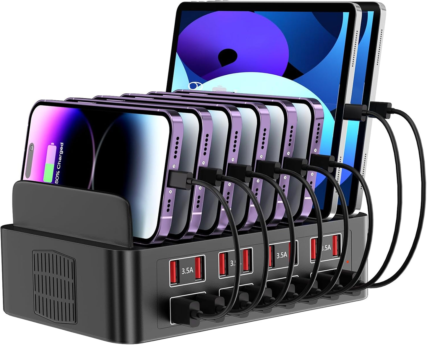 150W USB Charging Station for Multiple Devices with 16 Ports