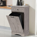 13 Gallon Tilt Out Trash Cabinet Grey - Freestanding Kitchen Bin