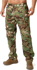 Mens Flex Stretch Tactical Cargo Pants - Water Resistant Ripstop