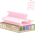 Kid Hangers for Closet 50pcs Pink Adjustable 11-14in - Space Saving