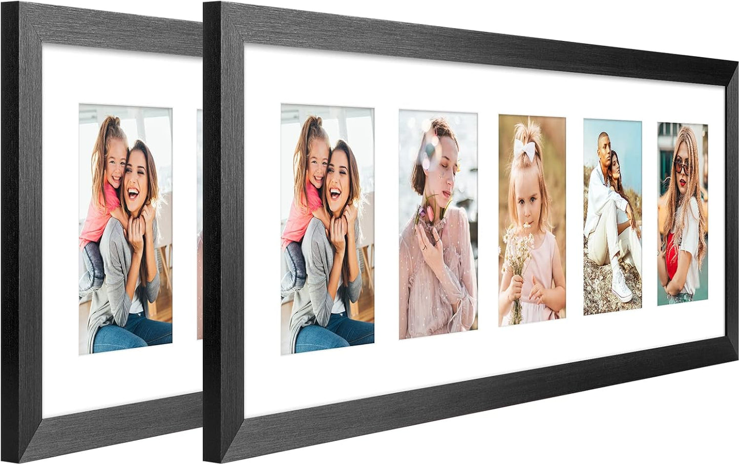 8x24 Collage Frame with 5 Openings for 4x6 Pictures, 2 Pack